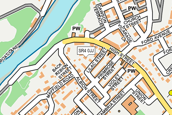 SR4 0JJ map - OS OpenMap – Local (Ordnance Survey)