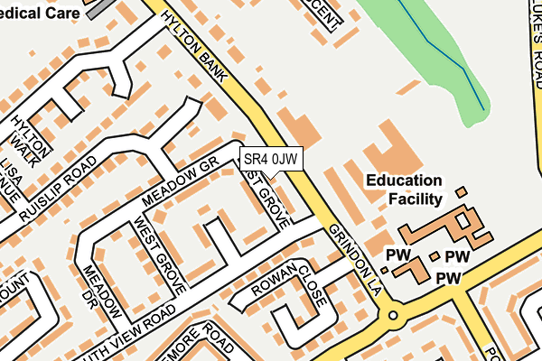 SR4 0JW map - OS OpenMap – Local (Ordnance Survey)