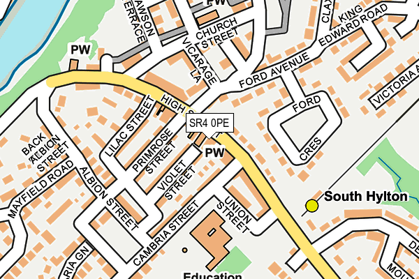 SR4 0PE map - OS OpenMap – Local (Ordnance Survey)