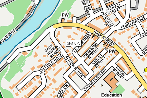 SR4 0PJ map - OS OpenMap – Local (Ordnance Survey)