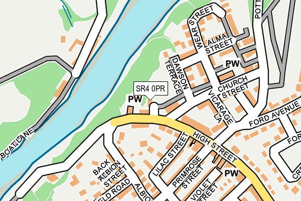 SR4 0PR map - OS OpenMap – Local (Ordnance Survey)