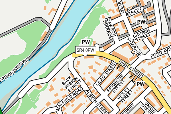 SR4 0PW map - OS OpenMap – Local (Ordnance Survey)