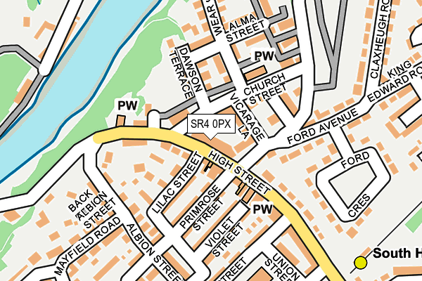 SR4 0PX map - OS OpenMap – Local (Ordnance Survey)