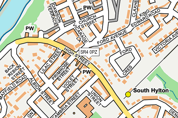 SR4 0PZ map - OS OpenMap – Local (Ordnance Survey)