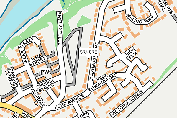 SR4 0RE map - OS OpenMap – Local (Ordnance Survey)