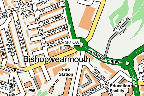 SR4 6AA map - OS OpenMap – Local (Ordnance Survey)