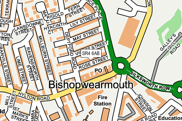 SR4 6AB map - OS OpenMap – Local (Ordnance Survey)