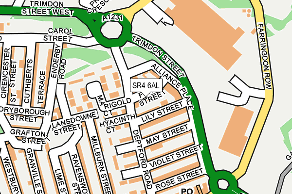 SR4 6AL map - OS OpenMap – Local (Ordnance Survey)