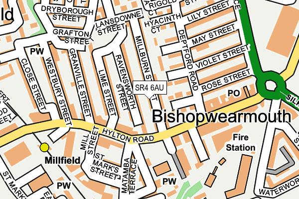 SR4 6AU map - OS OpenMap – Local (Ordnance Survey)