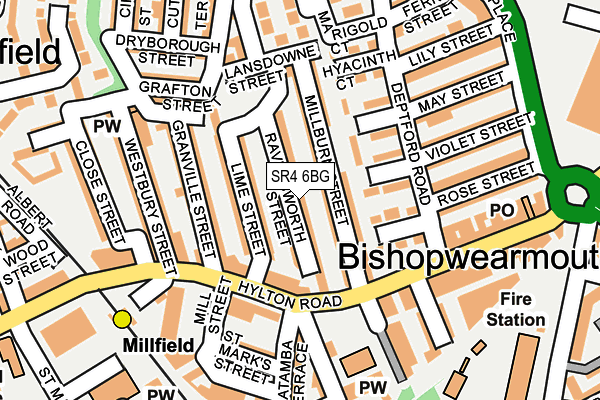 SR4 6BG map - OS OpenMap – Local (Ordnance Survey)