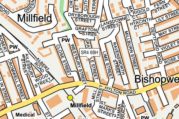 SR4 6BH map - OS OpenMap – Local (Ordnance Survey)