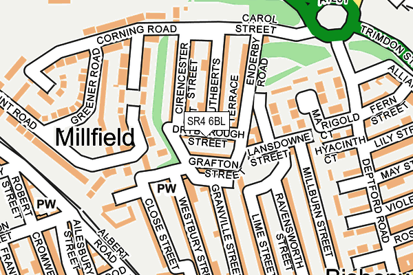 SR4 6BL map - OS OpenMap – Local (Ordnance Survey)