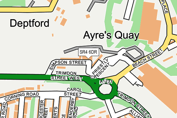 SR4 6DR map - OS OpenMap – Local (Ordnance Survey)