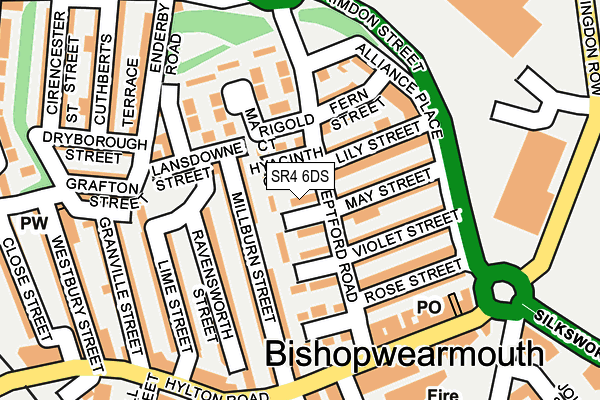 SR4 6DS map - OS OpenMap – Local (Ordnance Survey)