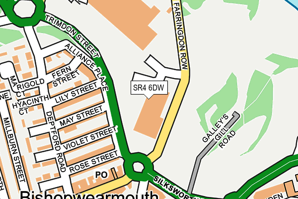 SR4 6DW map - OS OpenMap – Local (Ordnance Survey)