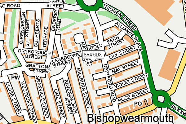 SR4 6DX map - OS OpenMap – Local (Ordnance Survey)