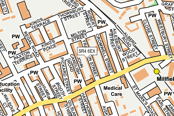 SR4 6EX map - OS OpenMap – Local (Ordnance Survey)