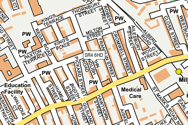 SR4 6HD map - OS OpenMap – Local (Ordnance Survey)