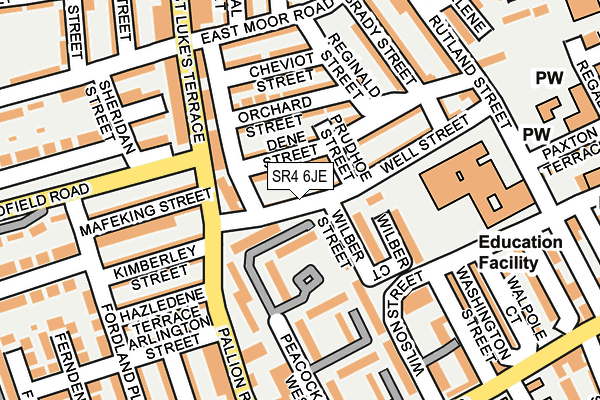 SR4 6JE map - OS OpenMap – Local (Ordnance Survey)