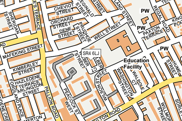 SR4 6LJ map - OS OpenMap – Local (Ordnance Survey)