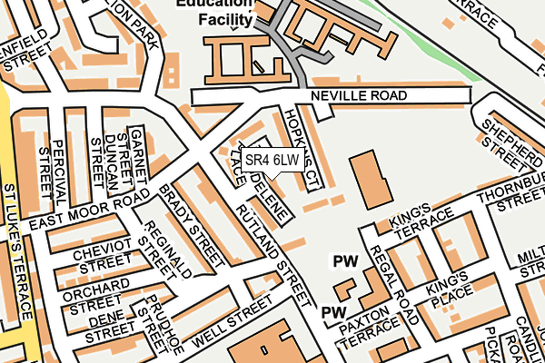 SR4 6LW map - OS OpenMap – Local (Ordnance Survey)