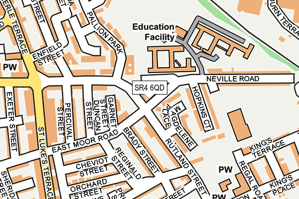 SR4 6QD map - OS OpenMap – Local (Ordnance Survey)