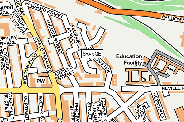 SR4 6QE map - OS OpenMap – Local (Ordnance Survey)