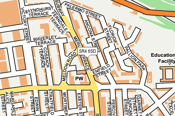 SR4 6SD map - OS OpenMap – Local (Ordnance Survey)