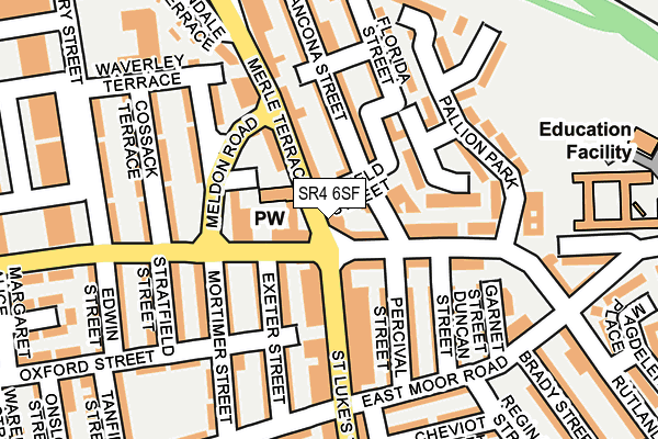 SR4 6SF map - OS OpenMap – Local (Ordnance Survey)