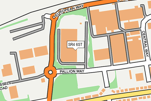 SR4 6ST map - OS OpenMap – Local (Ordnance Survey)
