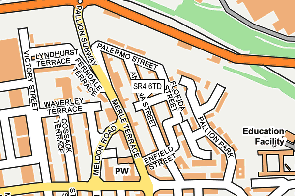 SR4 6TD map - OS OpenMap – Local (Ordnance Survey)