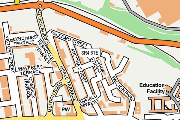 SR4 6TE map - OS OpenMap – Local (Ordnance Survey)