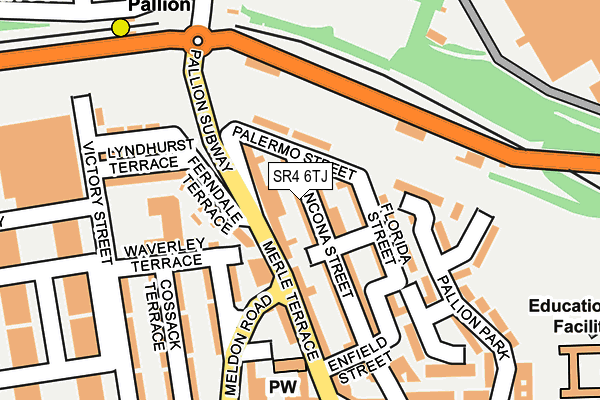 SR4 6TJ map - OS OpenMap – Local (Ordnance Survey)