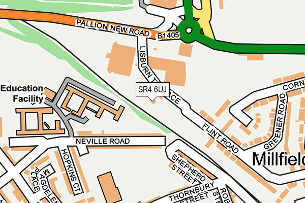 SR4 6UJ map - OS OpenMap – Local (Ordnance Survey)