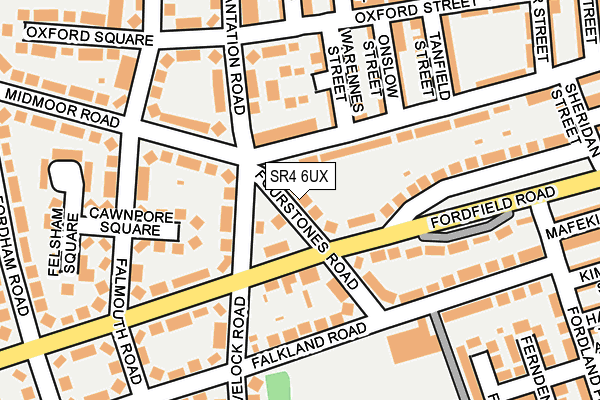 SR4 6UX map - OS OpenMap – Local (Ordnance Survey)