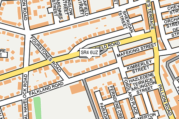 SR4 6UZ map - OS OpenMap – Local (Ordnance Survey)