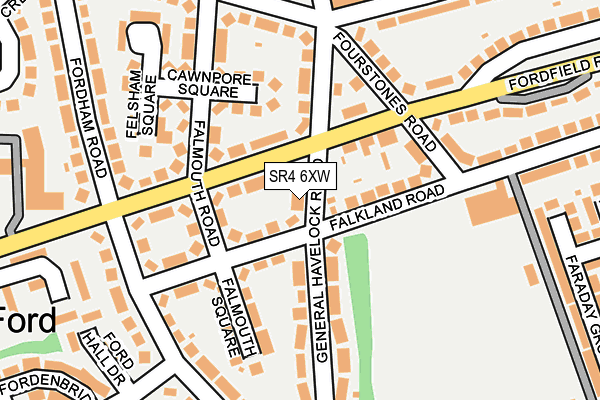 SR4 6XW map - OS OpenMap – Local (Ordnance Survey)