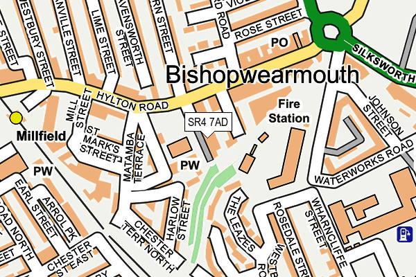 SR4 7AD map - OS OpenMap – Local (Ordnance Survey)