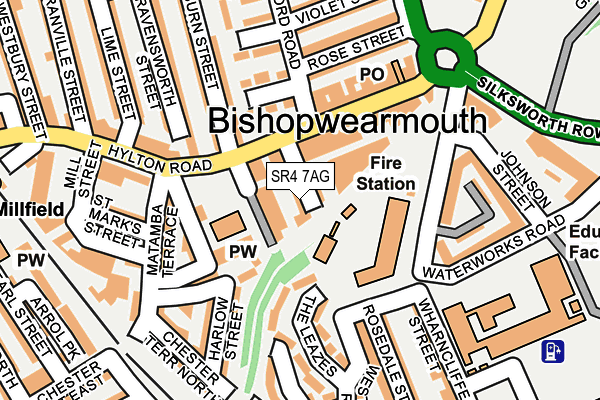 SR4 7AG map - OS OpenMap – Local (Ordnance Survey)
