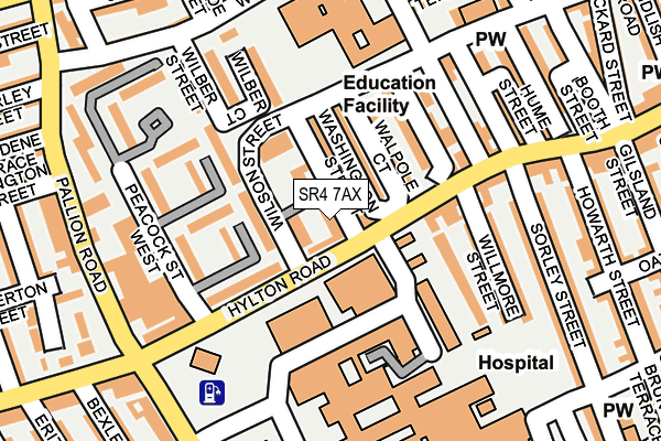 SR4 7AX map - OS OpenMap – Local (Ordnance Survey)