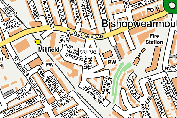 SR4 7AZ map - OS OpenMap – Local (Ordnance Survey)