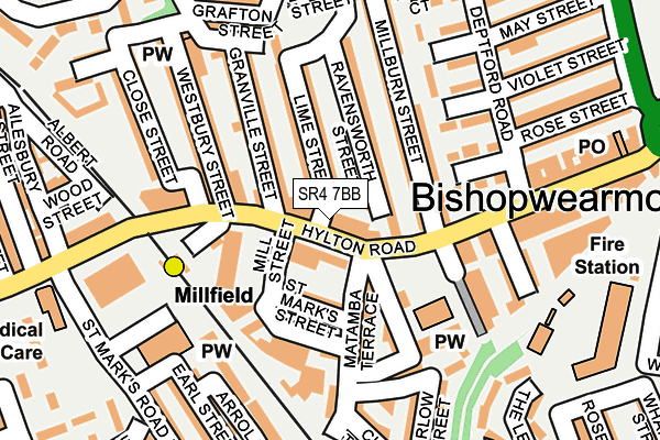 SR4 7BB map - OS OpenMap – Local (Ordnance Survey)