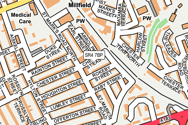 SR4 7BP map - OS OpenMap – Local (Ordnance Survey)