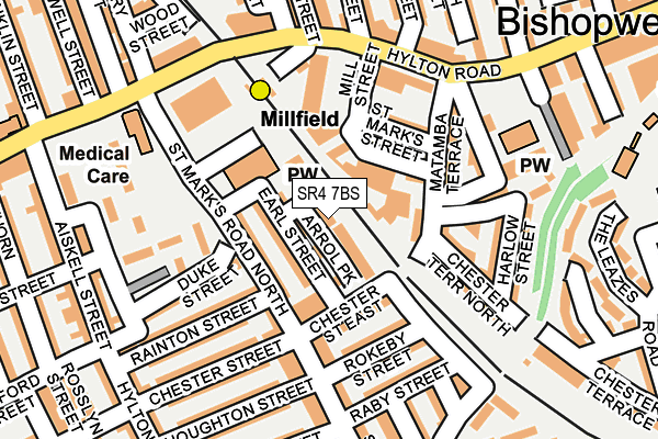 SR4 7BS map - OS OpenMap – Local (Ordnance Survey)