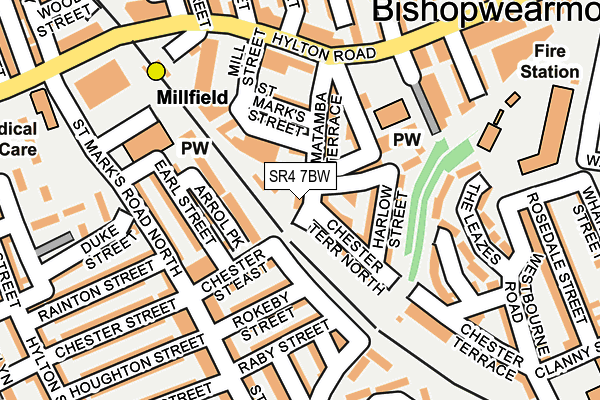 SR4 7BW map - OS OpenMap – Local (Ordnance Survey)