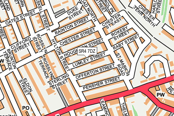 SR4 7DZ map - OS OpenMap – Local (Ordnance Survey)