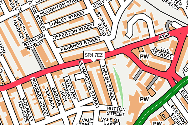 SR4 7EZ map - OS OpenMap – Local (Ordnance Survey)