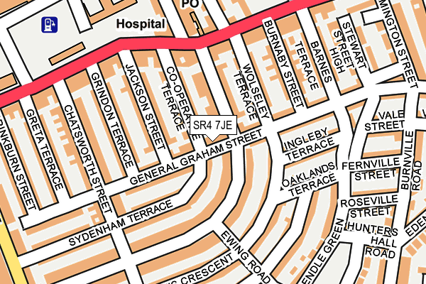 SR4 7JE map - OS OpenMap – Local (Ordnance Survey)