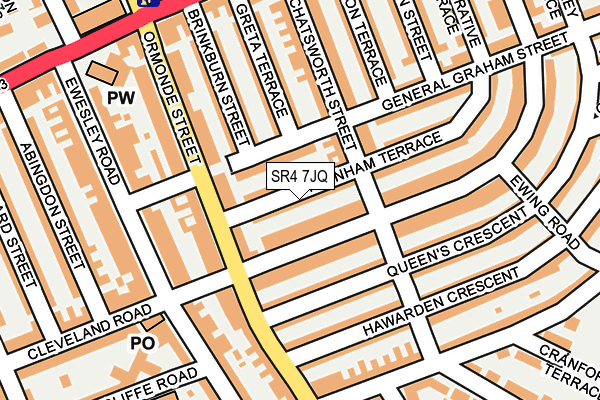 SR4 7JQ map - OS OpenMap – Local (Ordnance Survey)