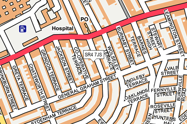 SR4 7JS map - OS OpenMap – Local (Ordnance Survey)